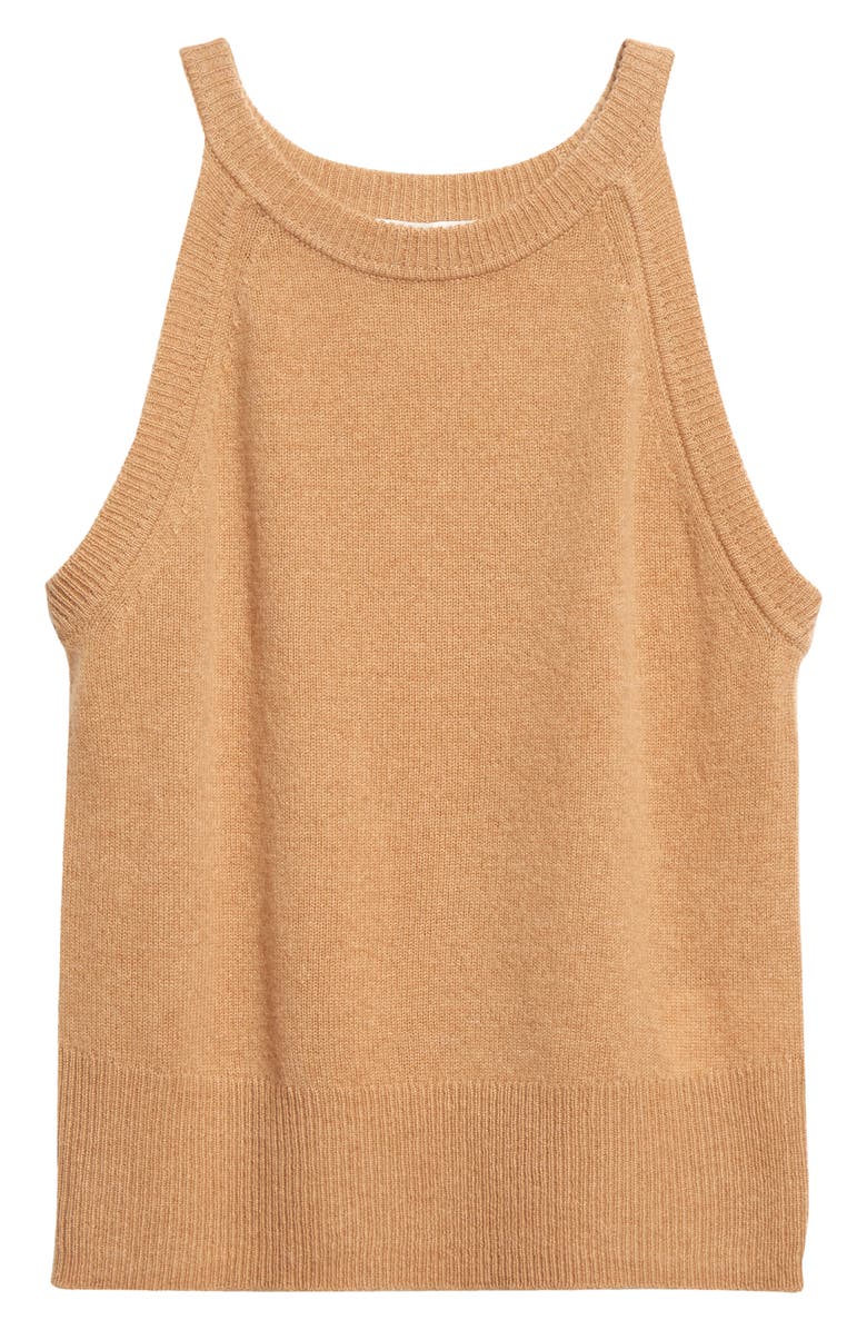 Veronica Beard Myrick Cashmere Sweater Tank, Alternate, color, Camel