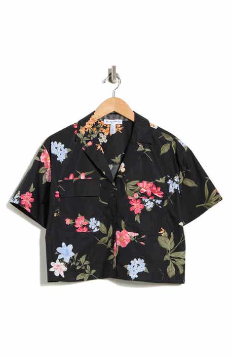 Ellen Tracy Cotton Poplin Camp Shirt