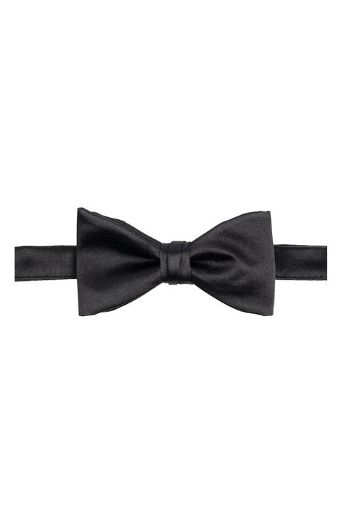 Solid Satin Pre-Tied Bow Tie