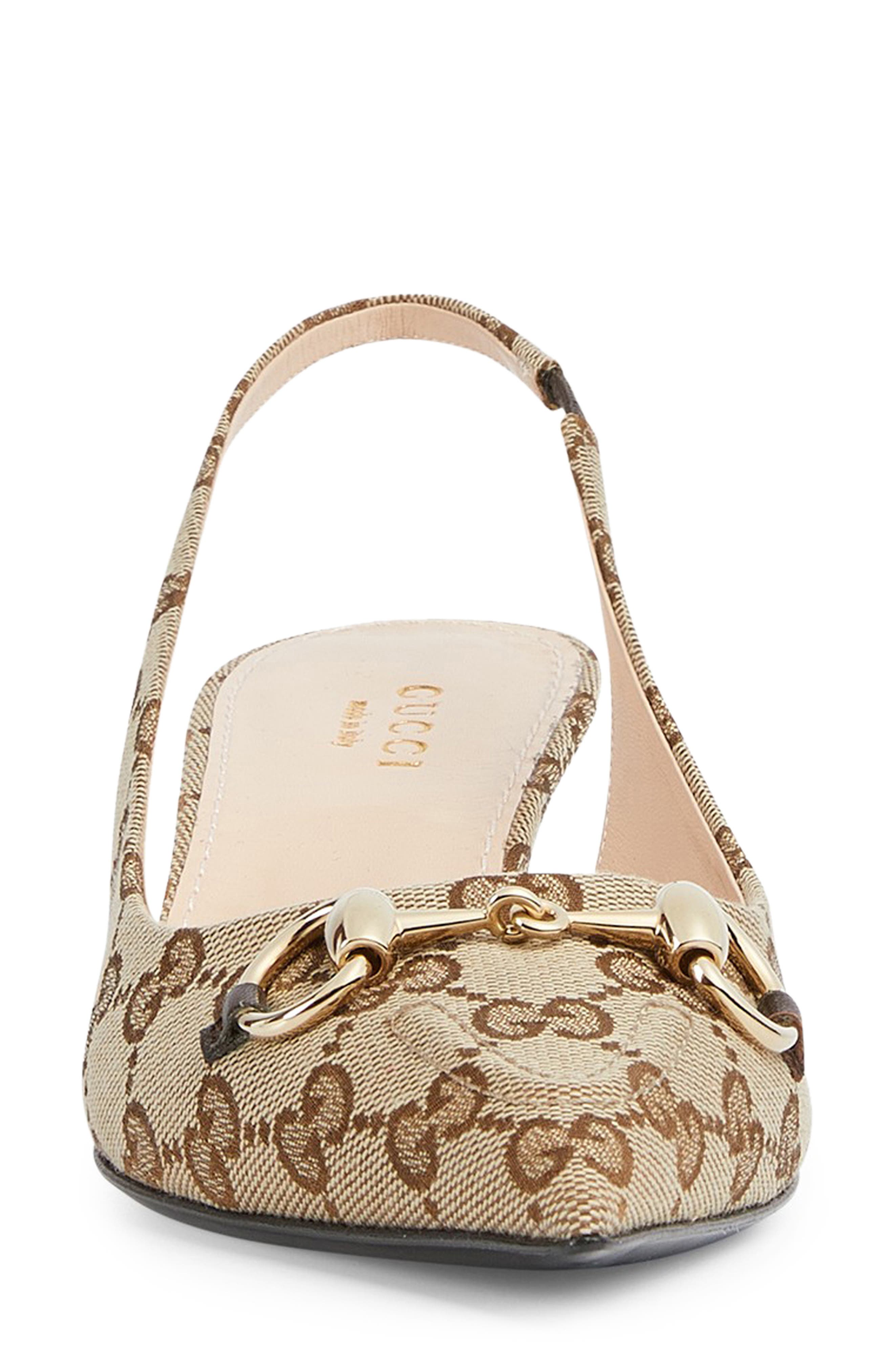 Gucci GG Supreme Canvas Kitten Heel Slingback Pump, Alternate, color, 9763 Beigeebony