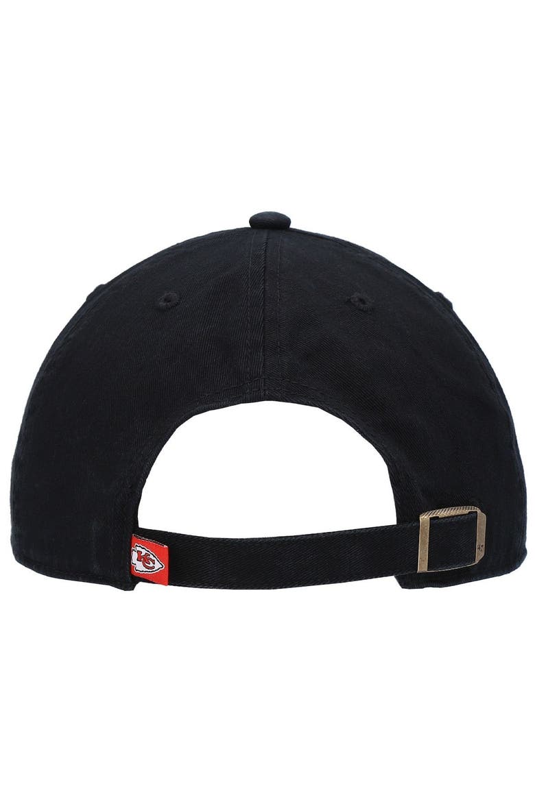 Men's '47 Black Kansas City Chiefs Clean Up Script Adjustable Hat, Alternate, color, Black