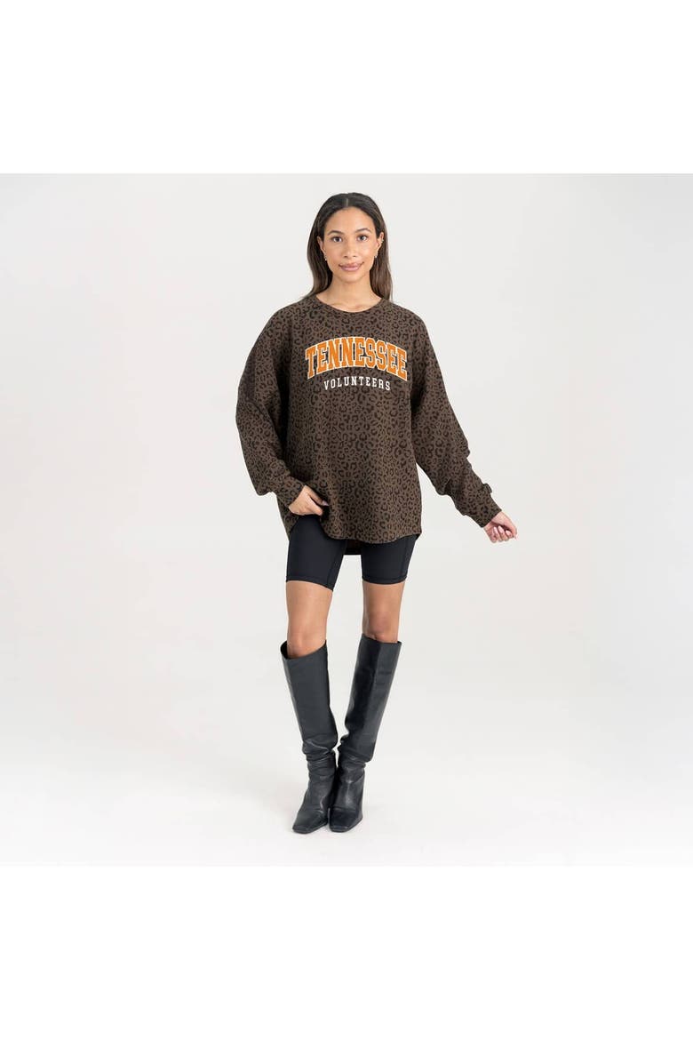 Women's Gameday Couture Brown Tennessee Volunteers Leopard Oversized Sweatshirt, Alternate, color, Brown