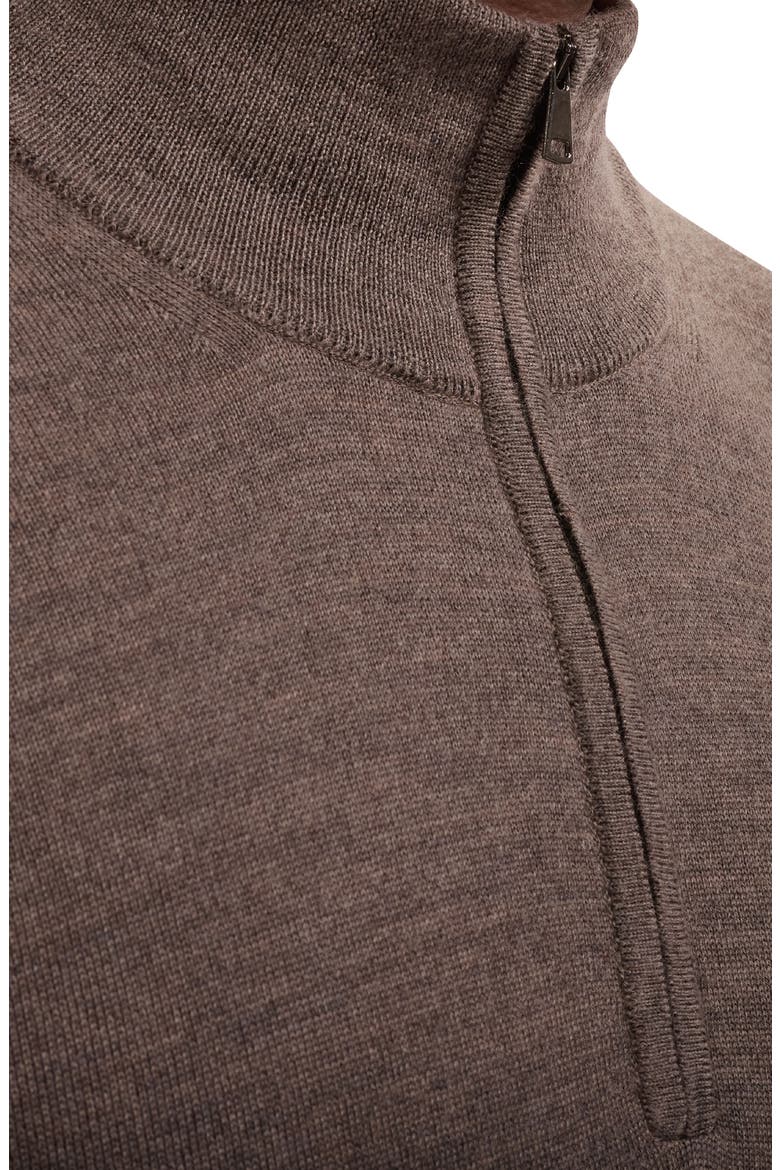 Fred Quarter Zip Merino Wool Sweater, Alternate, color, WALNUT