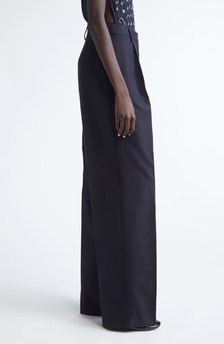 Dries Van Noten Portias Stripe Wool Straight Leg Pants, Alternate, color, Navy