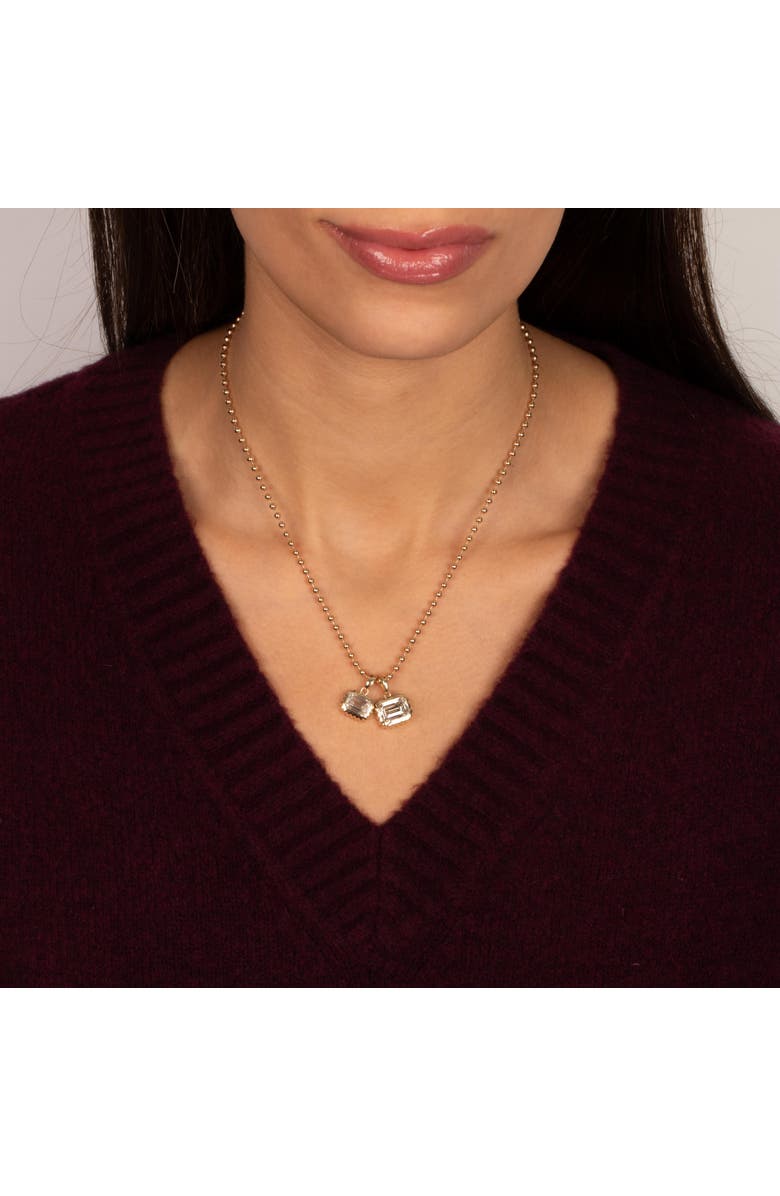 BY ADINA EDEN Lab Grown Diamond Emerald Beaded Bezel Ball Link Necklace 14K, Alternate, color, 14K Gold - 1 Carat