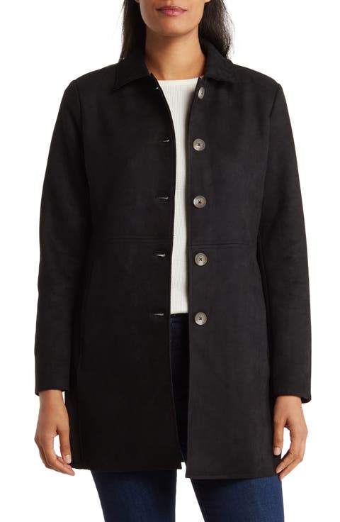 Faux Suede Car Coat