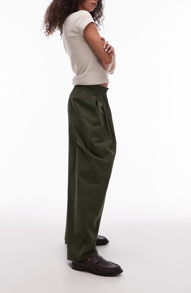 Topshop Pleated Balloon Jogger Pants, Alternate, color, Medium Green