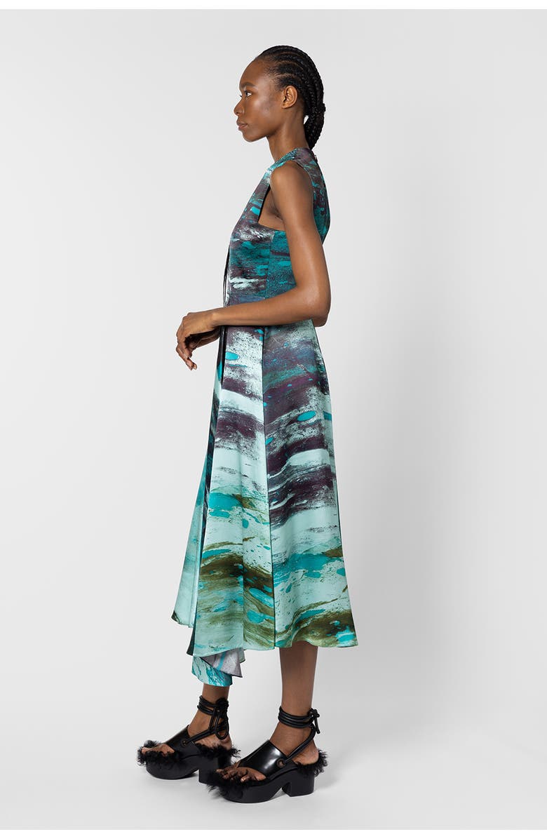 Roksanda Tera Printed Midi Dress, Alternate, color, Brush Teal / Mint