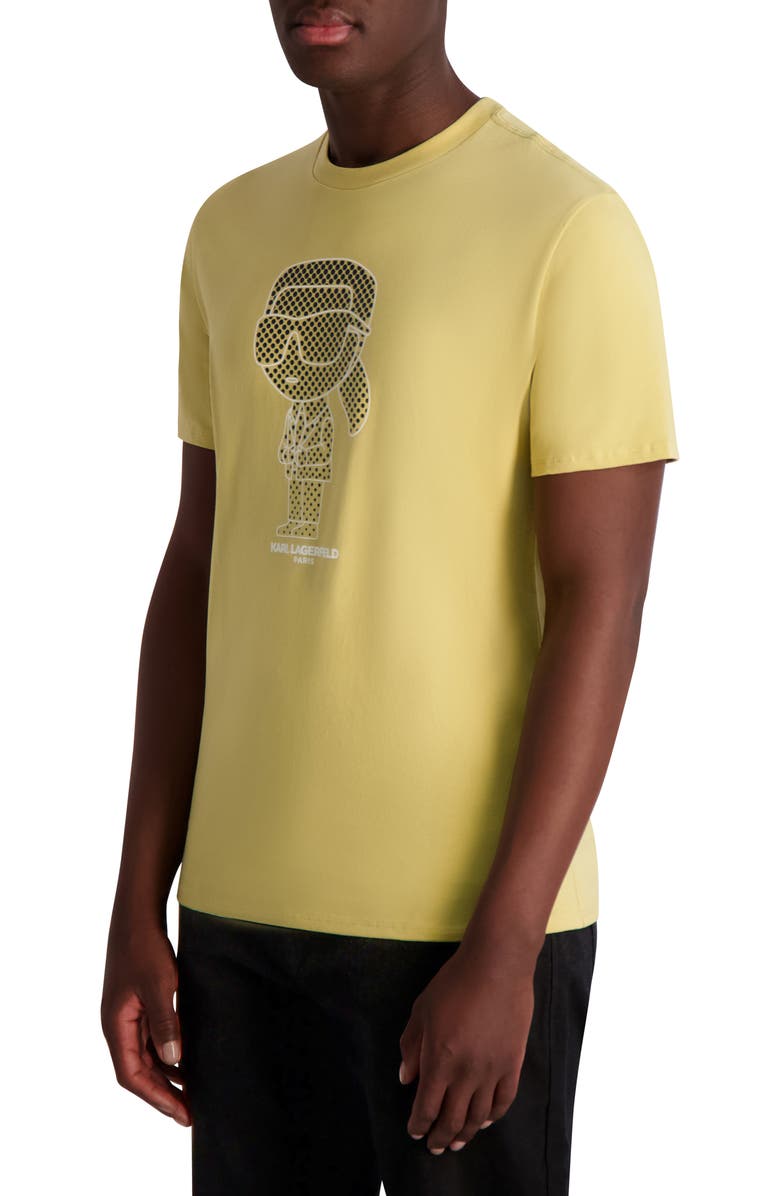 KARL LAGERFELD PARIS Large Karl Character Logo Graphic T-Shirt, Alternate, color, Mustard