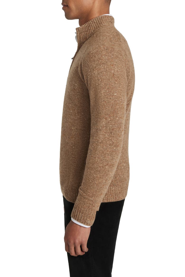 Canora Lambswool Blend Half Zip Pullover, Alternate, color, CAMEL