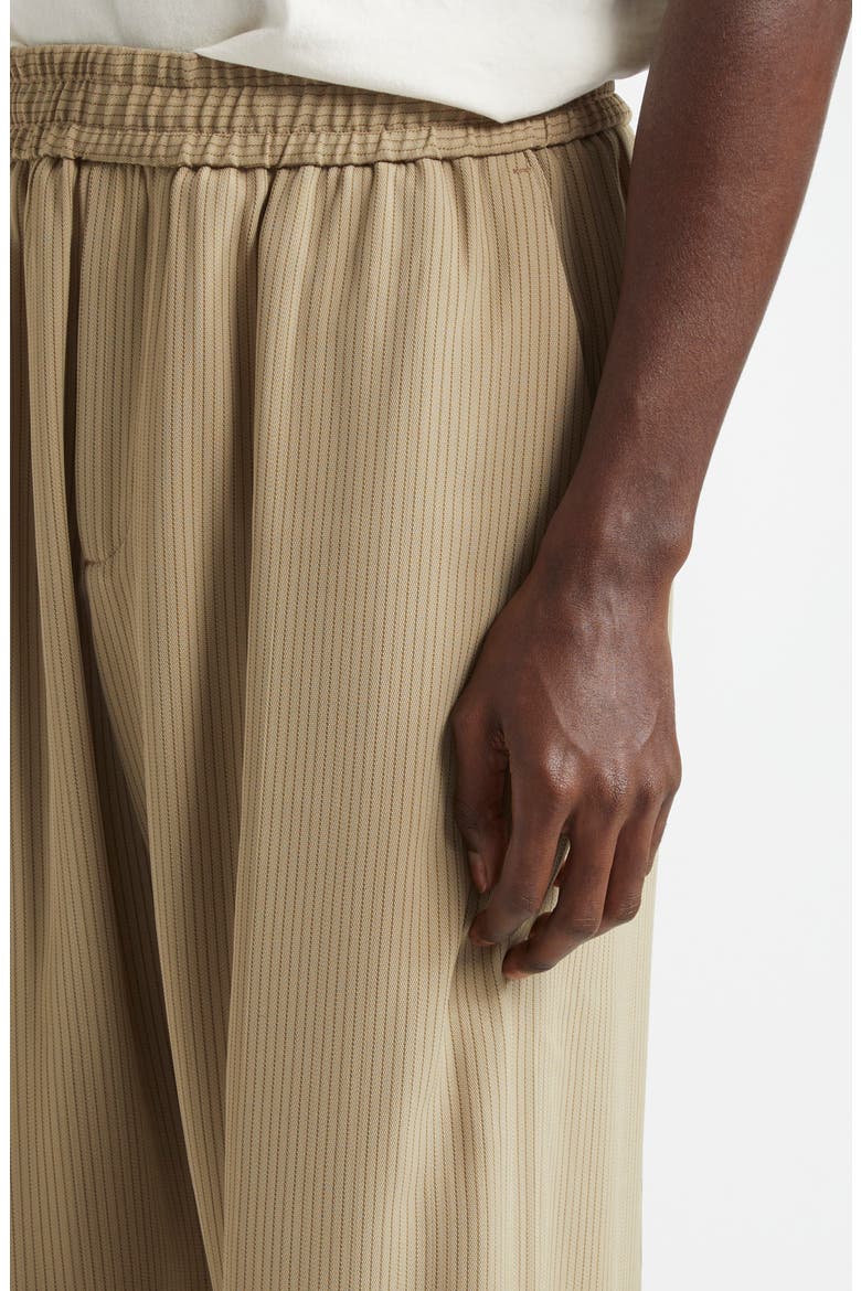 Journey Ivan Pinstripe Wide Leg Pants, Alternate, color, TRAVERTINE