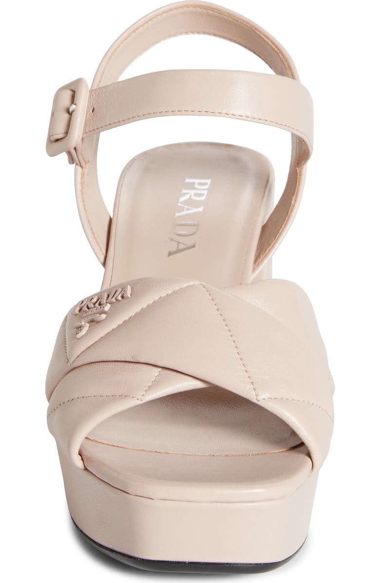 Prada Diagram Quilted Leather Platform Sandal, Alternate, color, Light Pink