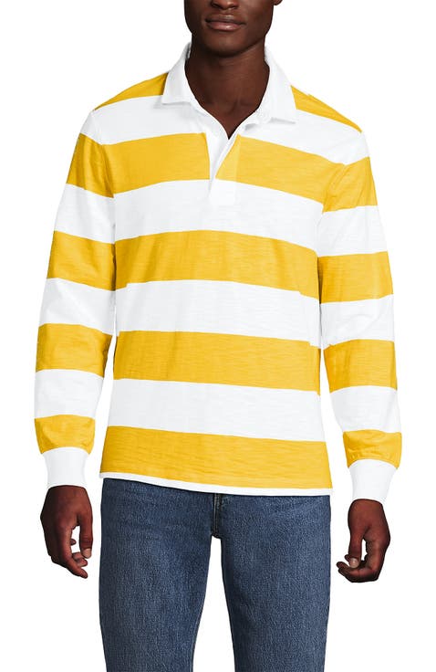 Long Sleeve Textured Rugby Polo