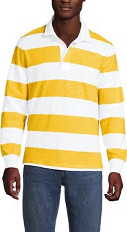 Lands' End Long Sleeve Textured Rugby Polo