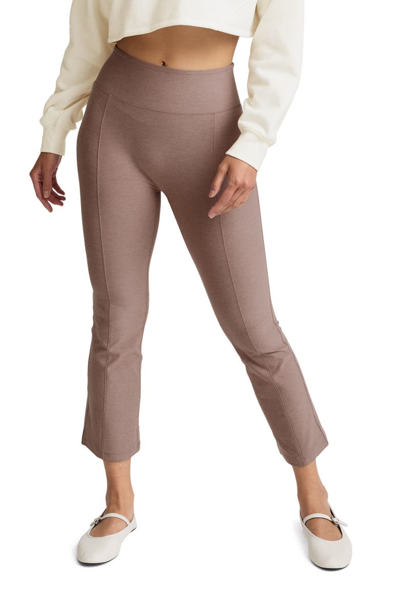 Spacedye Pintuck Kick Flare Pants, Main, color, ROSEY TAUPE HEATHER