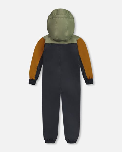 Shop Deux Par Deux Little Boy's Colorblock Mid-season One-piece Outerwear Dark Gray, Sage, And Tan