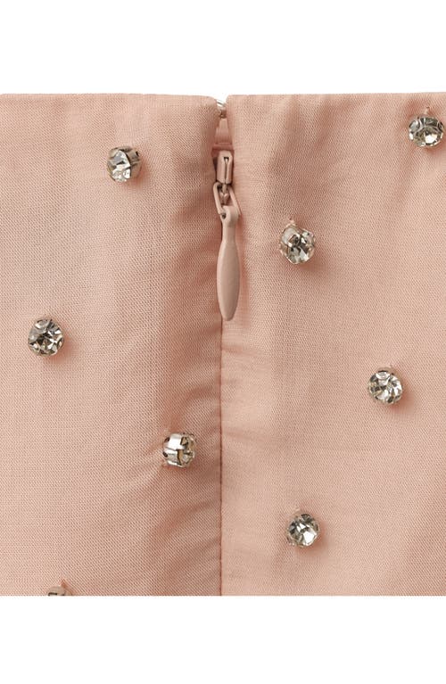 Mango Crystal Embellished Midi Skirt In Pastel Pink