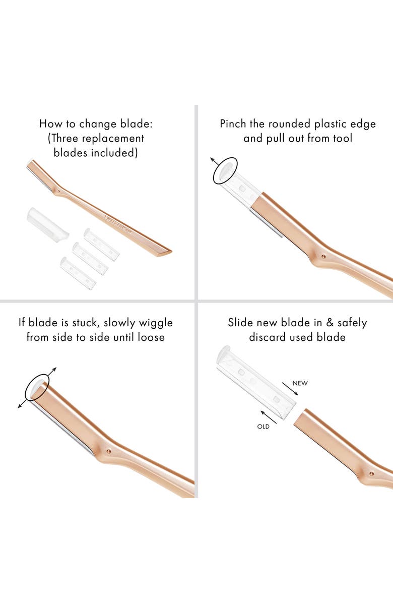 TWEEZERMAN Rose Gold Facial Razor, Alternate, color, 