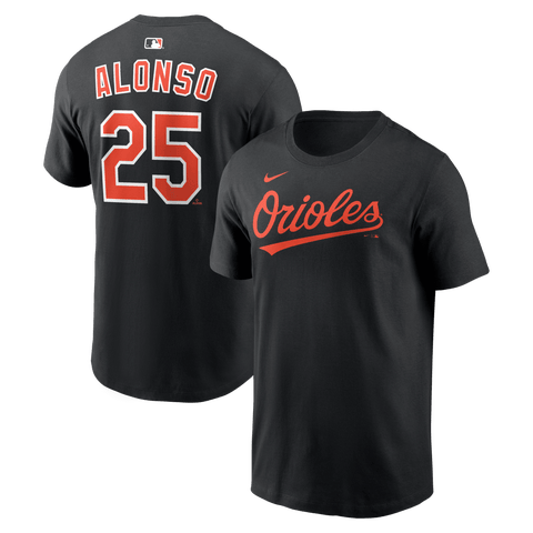 Men's Nike Pete Alonso Black Baltimore Orioles Home Name & Number T-Shirt