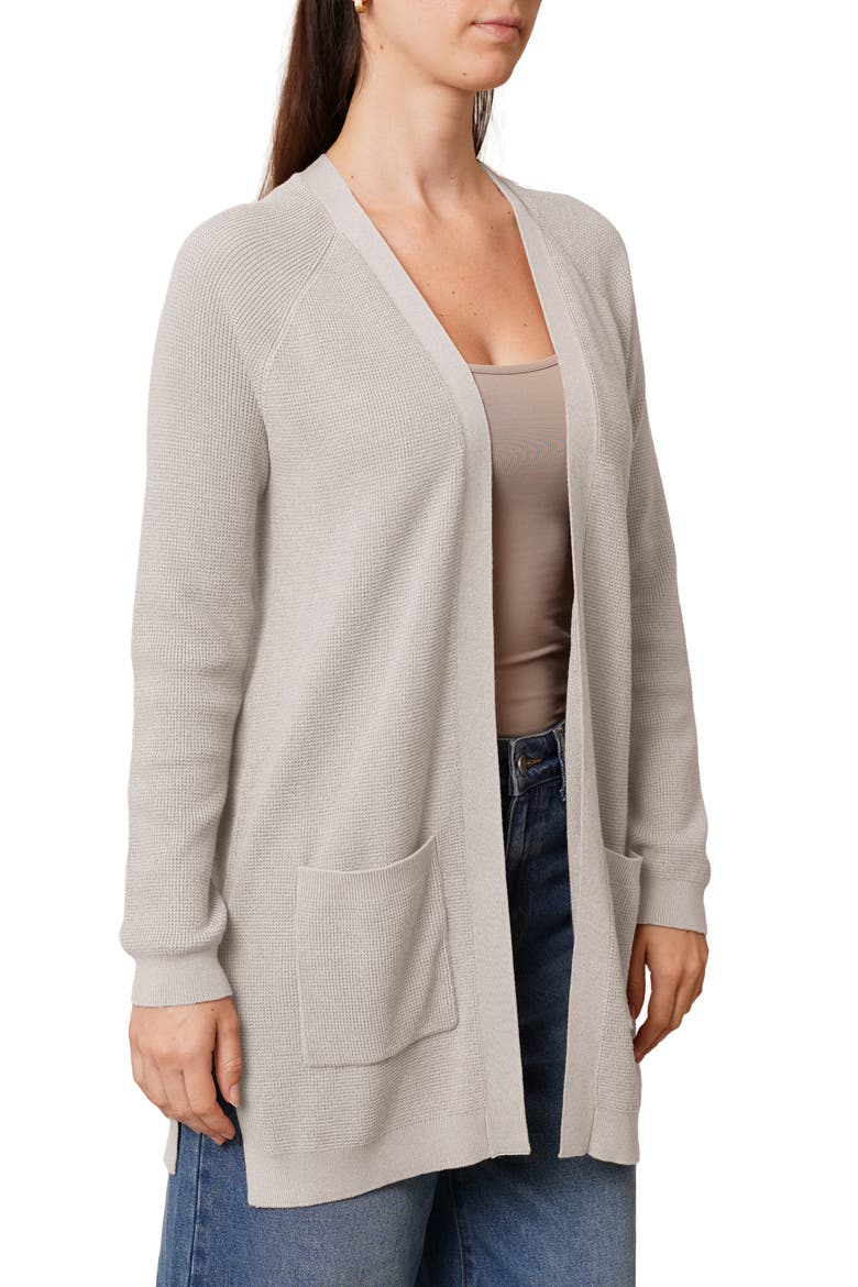 Open Front Pocket Cardigan, Alternate, color, SILVER HEATHER GREY