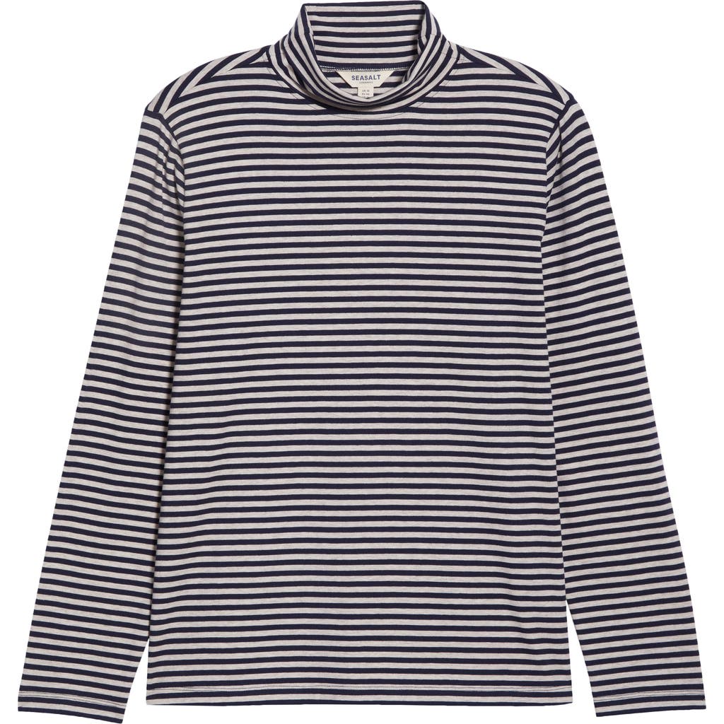 Seasalt Cornwall Landing Turtleneck Stretch Organic Cotton Top In Multi