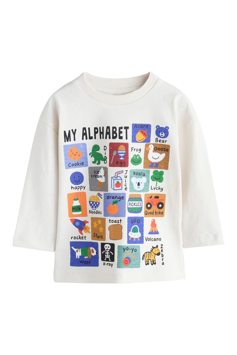 Kids' Alphabet Long Sleeve Graphic T-Shirt, Main, color, WHITE