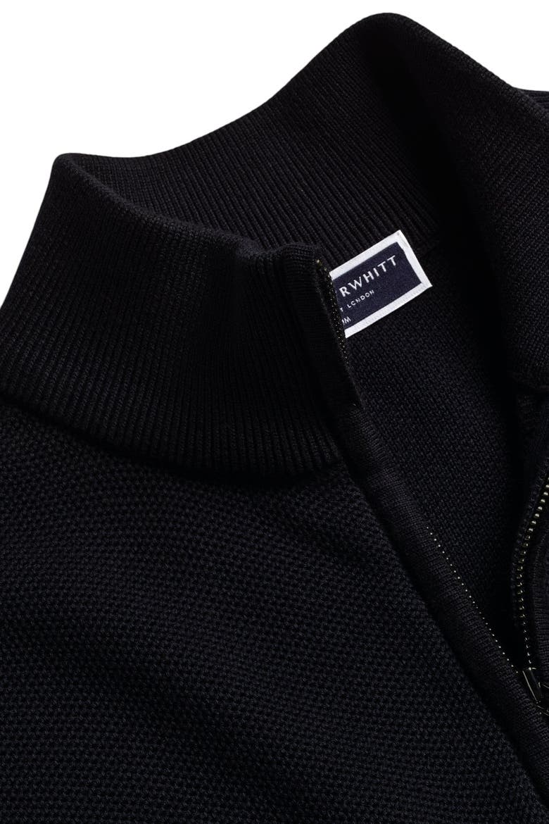 Cotton Zip Neck Sweater, Alternate, color, Navy Blue