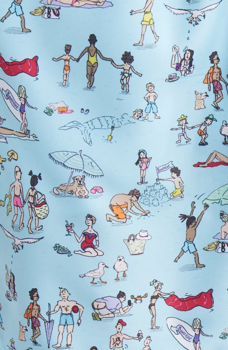 Boardies Beach Folk Mid Length Swim Trunks, Alternate, color, Blue