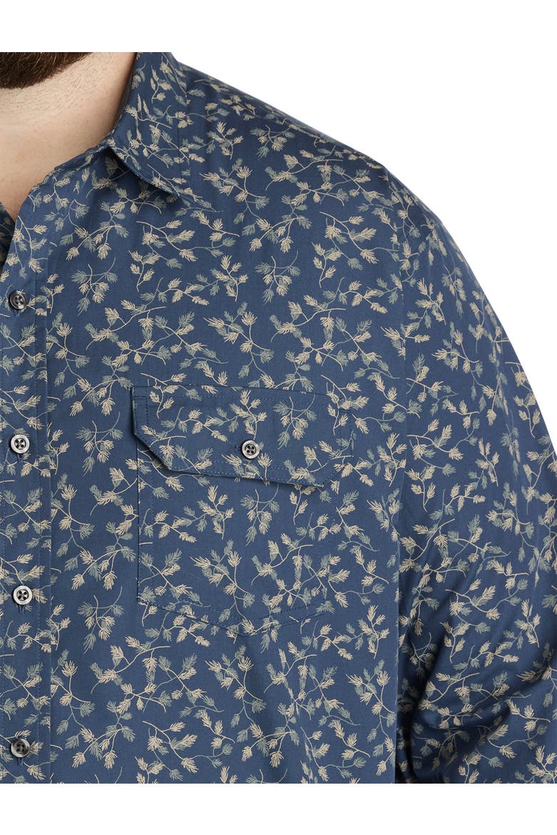 Big & Tall Fern Print Sport Shirt, Alternate, color, MULTI