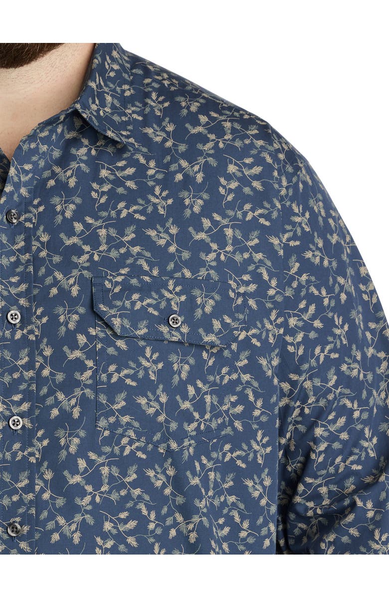 True Nation by DXL Big & Tall Fern Print Sport Shirt, Alternate, color, Multi