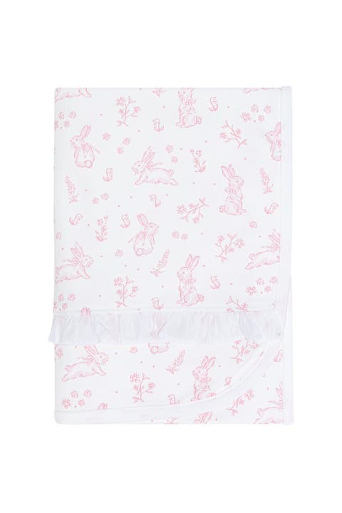 Pink Bunny Toile Blanket - Baby