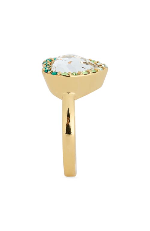 Kurt Geiger London Crystal Heart Halo Cocktail Ring In Multi