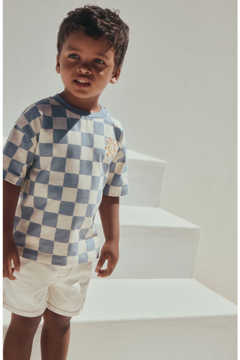 Kids' Checkerboard Cotton Graphic T-Shier, Alternate, color, MULTI