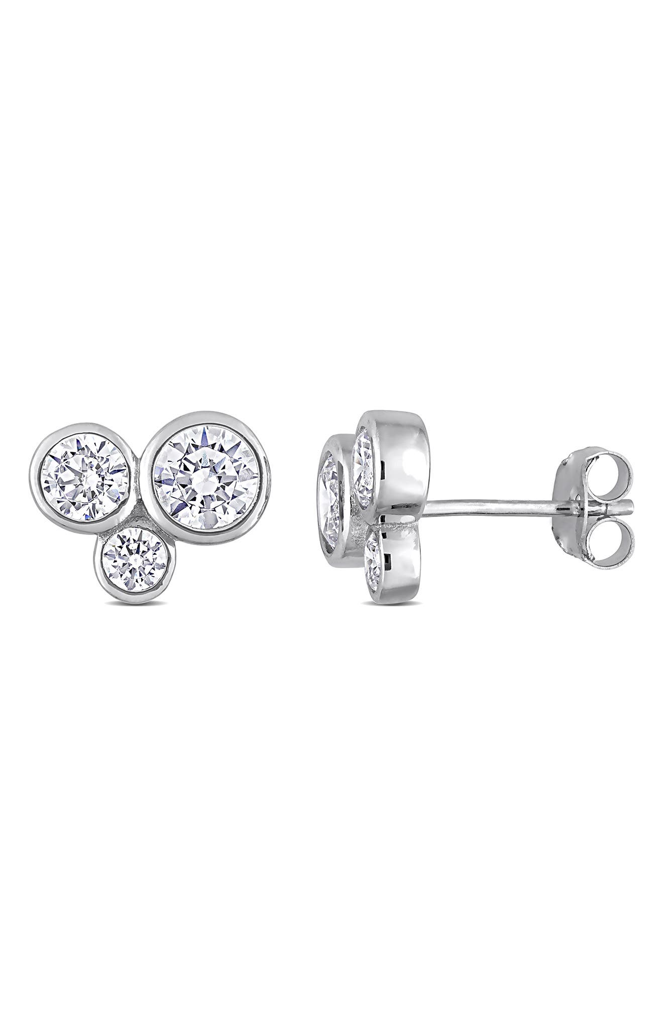 DELMAR Cubic Zirconia Stud Earrings