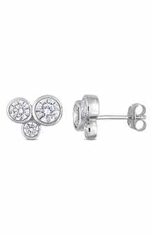 DELMAR Cubic Zirconia Stud Earrings