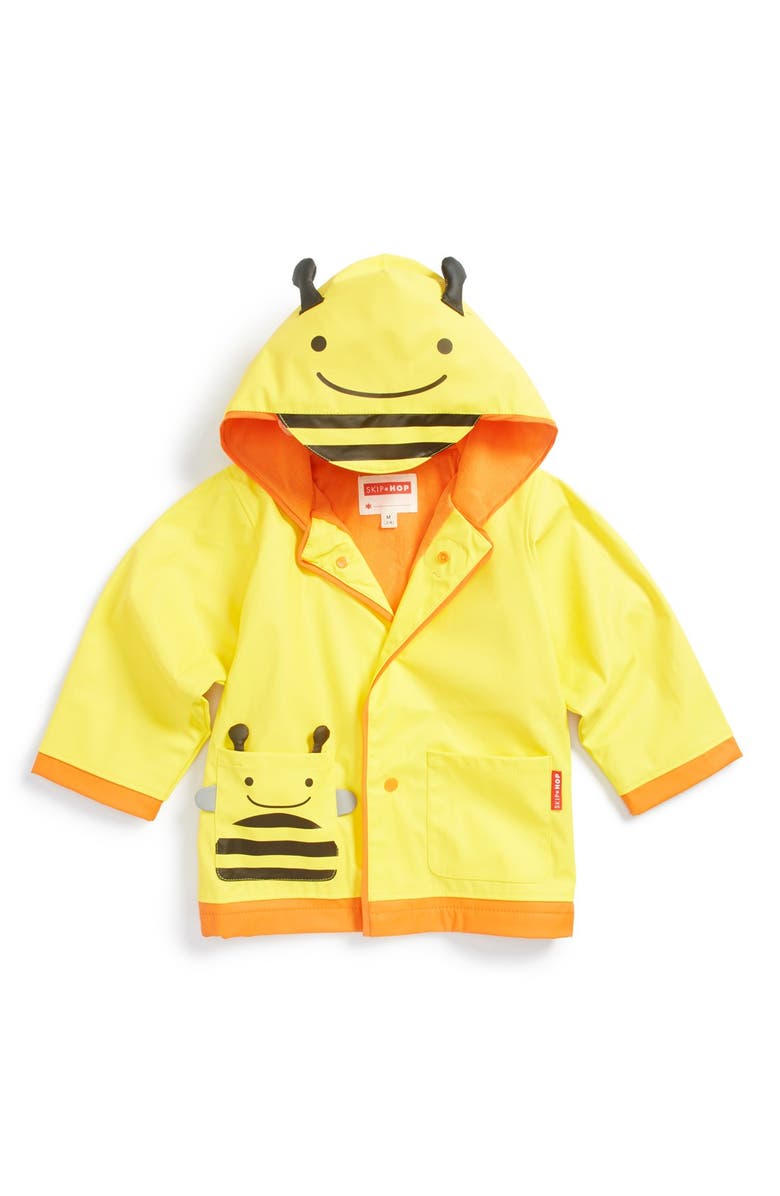 Skip Hop 'ZOO' Bumble Bee Hooded Raincoat, Main, color,
