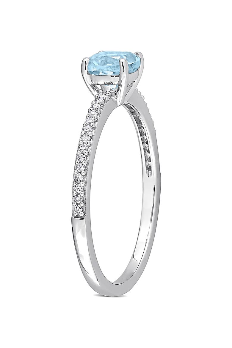 Cushion-Cut Sky Blue Topaz & Diamond Ring, Alternate, color, BLUE