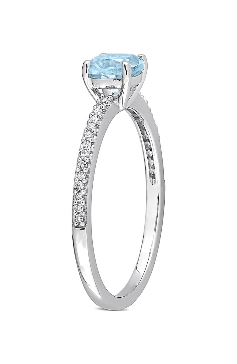 DELMAR Cushion-Cut Sky Blue Topaz & Diamond Ring, Alternate, color, Blue