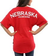 SPIRIT JERSEY Women's Scarlet Nebraska Huskers Spirit Jersey Oversized T-Shirt