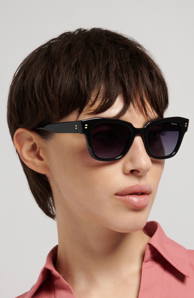 Polaroid 51mm Polarized Cat Eye Sunglasses, Alternate, color, Black/ Grey Sf Pz