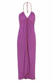 ViX Paula Hermanny Melanie Halter Neck Midi Cover-Up Dress