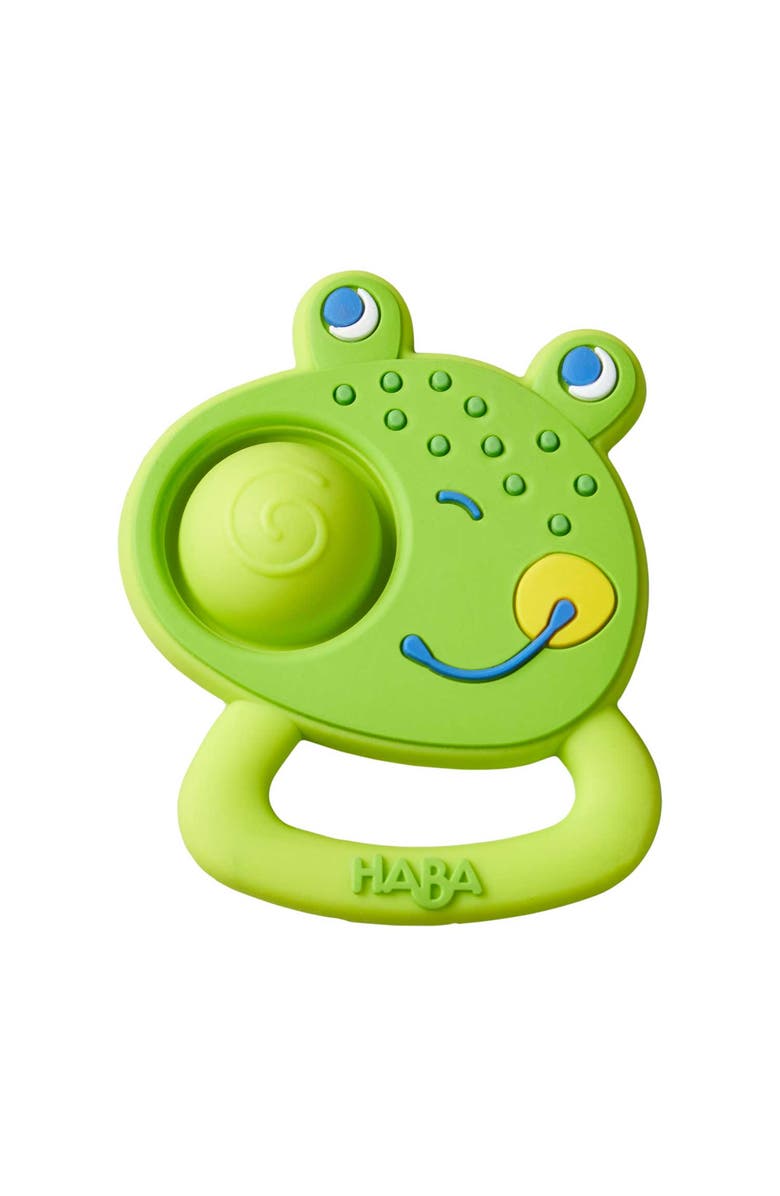 HABA Popping Frog Silicone Teething & Clutching Toy, Main, color, 