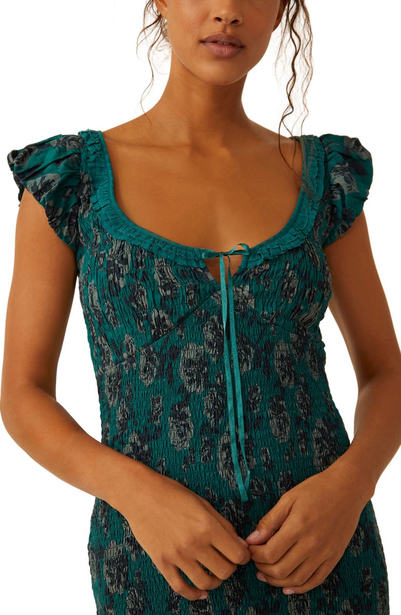 Free People McKenna Floral Smocked Midi Dress, Alternate, color, 