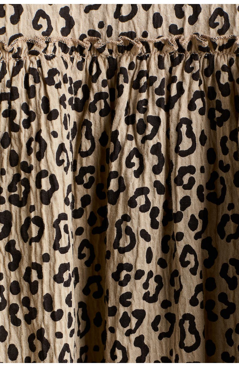 H&M Bow-detail Crinkled Dress, Alternate, color, Beige/Leopard Print