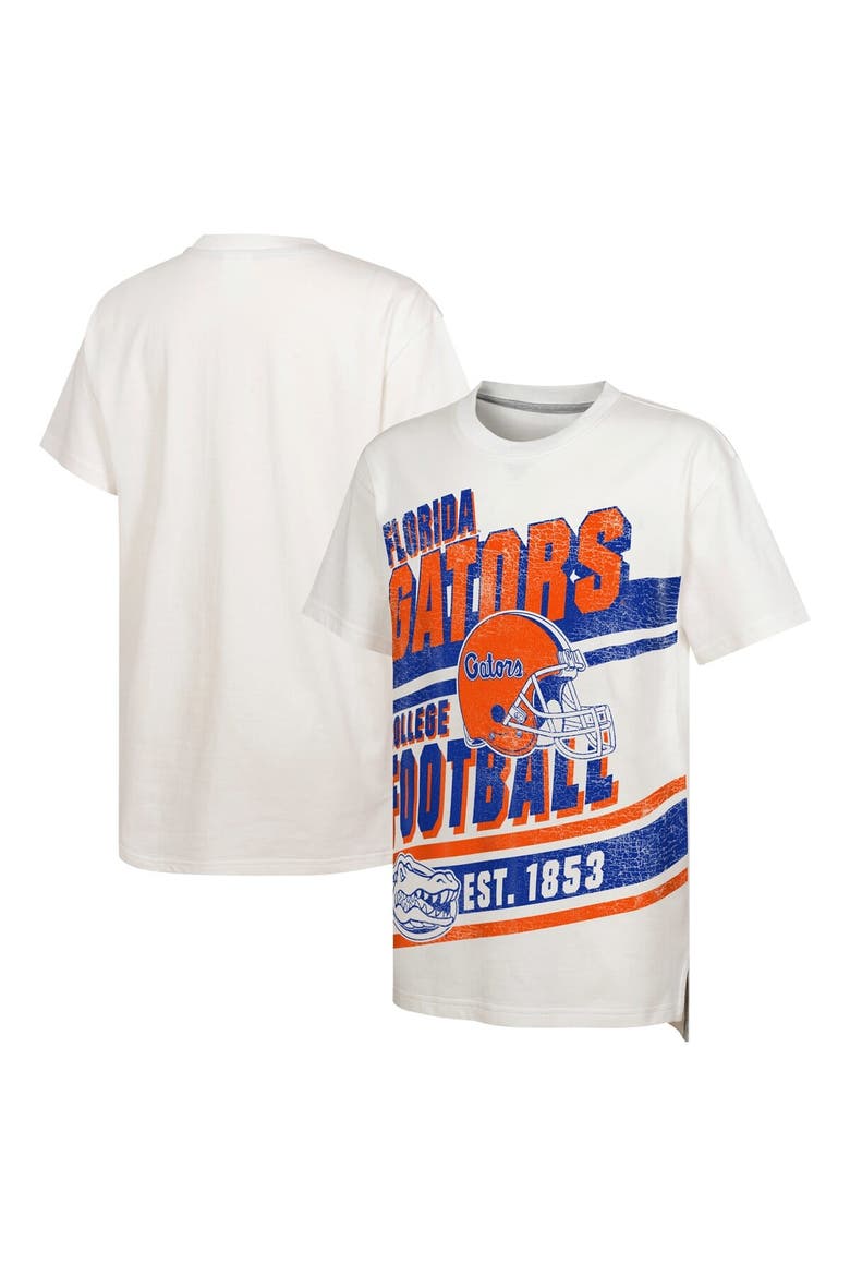 Youth Outerstuff White Florida Gators Let's Get Loud Oversized T-Shirt, Main, color, White