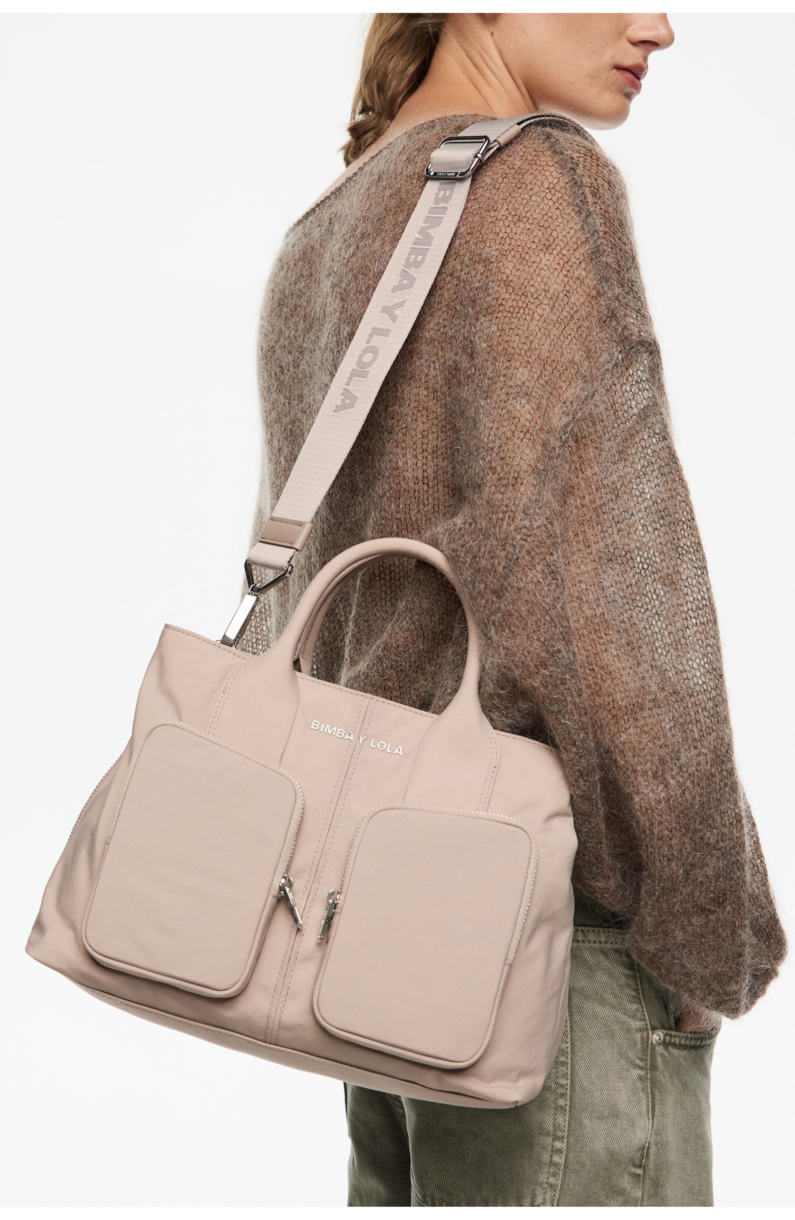 Bimba y Lola Large Nylon Pocket Handbag, Alternate, color, 