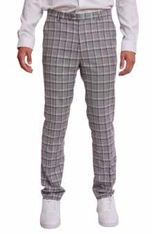 PAISLEY & GRAY Downing Slim Flat Front Windowpane Dress Pants