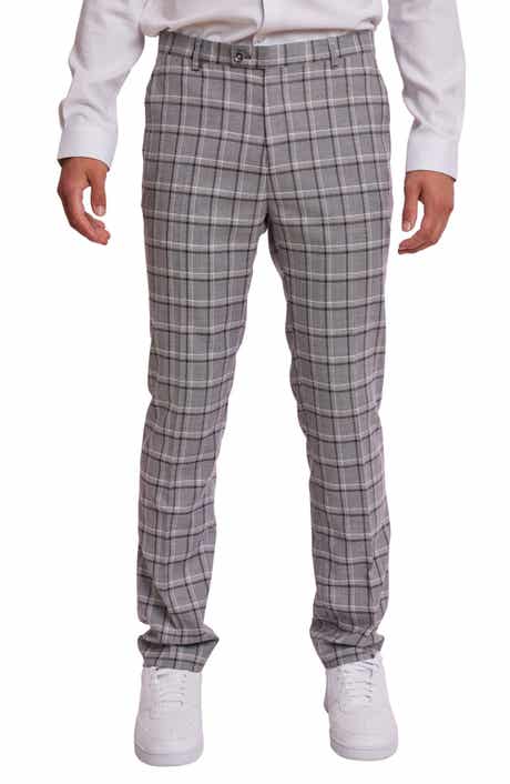 PAISLEY & GRAY Downing Slim Flat Front Windowpane Dress Pants