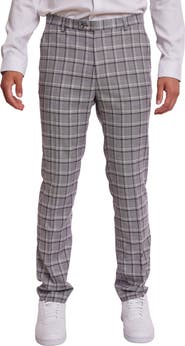PAISLEY & GRAY Downing Slim Flat Front Windowpane Dress Pants