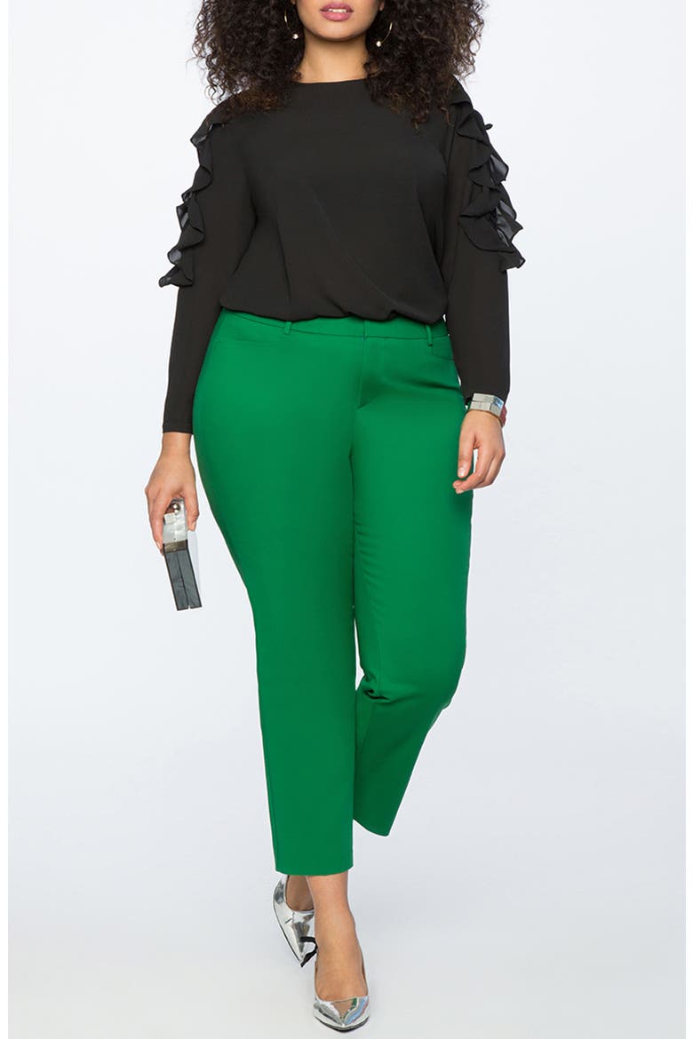 Kady Fit Double Weave Pant, Alternate, color, VERDANT GREEN